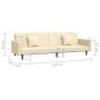 Sofá cama de 2 plazas con dos almohadas terciopelo crema de vidaXL, Sofás - Ref: Foro24-337637, Precio: 227,82 €, Descuento: %