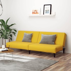 Yellow velvet 2-seater sofa bed by vidaXL, Sofas - Ref: Foro24-337646, Price: 184,46 €, Discount: %