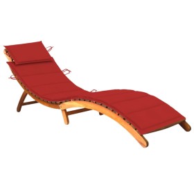 Garden lounger with solid acacia wood cushion by vidaXL, Loungers - Ref: Foro24-3061578, Price: 171,48 €, Discount: %