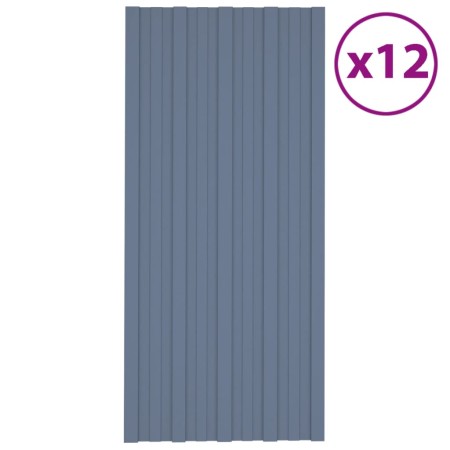 Gray galvanized steel roof panel 12 units 100x45 cm by vidaXL, Ceiling - Ref: Foro24-317213, Price: 67,23 €, Discount: %