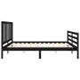 Bed frame with black solid wood headboard 200x200 cm by vidaXL, Beds and slatted bases - Ref: Foro24-3193880, Price: 161,99 €...