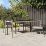 Gartentisch aus gehärtetem Glas, beige, synthetisches Rattan, 190 x 90 x 75 cm von vidaXL, Gartentische - Ref: Foro24-316717,...