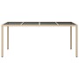 Gartentisch aus gehärtetem Glas, beige, synthetisches Rattan, 190 x 90 x 75 cm von vidaXL, Gartentische - Ref: Foro24-316717,...