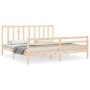 Estructura de cama con cabecero madera maciza 200x200 cm de vidaXL, Camas y somieres - Ref: Foro24-3193811, Precio: 139,89 €,...