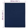 Navy blue cotton jersey fitted sheet 140x200 cm by vidaXL, Bed sheets - Ref: Foro24-136234, Price: 15,49 €, Discount: %