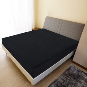 Fitted sheet in black cotton jersey 140x200 cm by vidaXL, Bed sheets - Ref: Foro24-136214, Price: 15,99 €, Discount: %