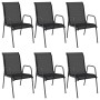 Garden chairs 6 units steel and black textilene by vidaXL, Garden chairs - Ref: Foro24-316819, Price: 261,02 €, Discount: %