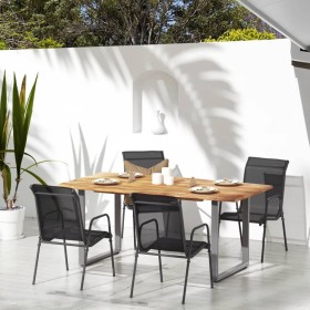 Garden chairs 4 units steel and black textilene by vidaXL, Garden chairs - Ref: Foro24-316818, Price: 247,99 €, Discount: %