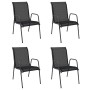 Garden chairs 4 units steel and black textilene by vidaXL, Garden chairs - Ref: Foro24-316818, Price: 247,46 €, Discount: %