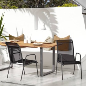 Garden chairs 2 units steel and black textilene by vidaXL, Garden chairs - Ref: Foro24-316817, Price: 78,99 €, Discount: %