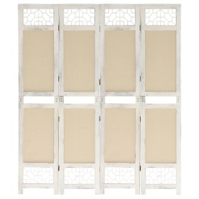 4-panel cream-colored fabric room divider screen 140x165 cm by vidaXL, Room dividers - Ref: Foro24-338559, Price: 69,54 €, Di...