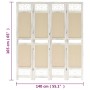 4-panel cream-colored fabric room divider screen 140x165 cm by vidaXL, Room dividers - Ref: Foro24-338559, Price: 69,99 €, Di...