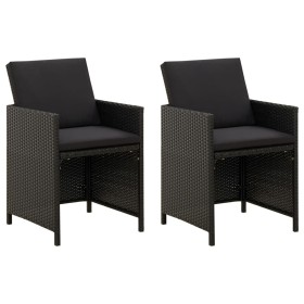 Garden chairs 2 units with black synthetic rattan cushions by vidaXL, Garden chairs - Ref: Foro24-316755, Price: 158,99 €, Di...