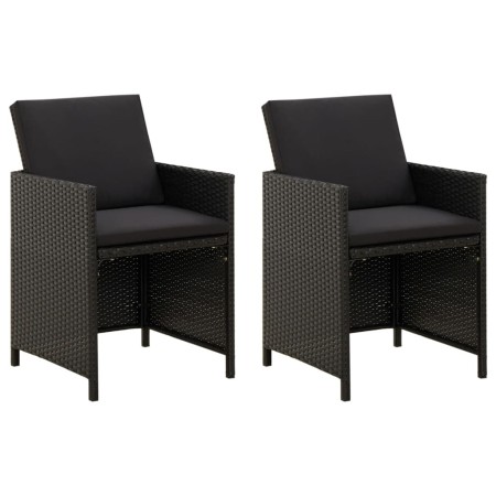 Garden chairs 2 units with black synthetic rattan cushions by vidaXL, Garden chairs - Ref: Foro24-316755, Price: 158,89 €, Di...