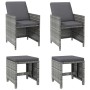 Conjunto de silla de jardín y taburete 4 piezas ratán PE gris de vidaXL, Sillas de jardín - Ref: Foro24-316753, Precio: 281,4...