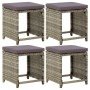 Garden stools 4 units and gray synthetic rattan cushions by vidaXL, Garden chairs - Ref: Foro24-316873, Price: 143,99 €, Disc...