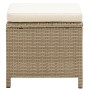 Gartenhocker 4 Einheiten und beige synthetische Rattankissen von vidaXL, Gartenstühle - Ref: Foro24-316779, Preis: 135,48 €, ...