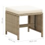 Gartenhocker 4 Einheiten und beige synthetische Rattankissen von vidaXL, Gartenstühle - Ref: Foro24-316779, Preis: 135,48 €, ...