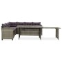 Set de muebles de jardín 2 pzas y cojines ratán sintético gris de vidaXL, Conjuntos de jardín - Ref: Foro24-316871, Precio: 7...