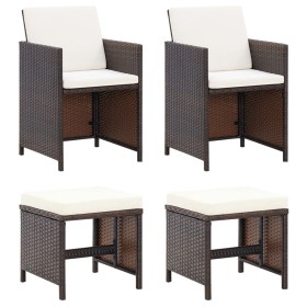 Garden chair and stool set, 4 pieces, black PE rattan by vidaXL, Garden chairs - Ref: Foro24-316780, Price: 124,99 €, Discoun...