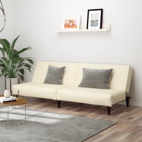 Cream synthetic leather 2-seater sofa bed by vidaXL, Sofas - Ref: Foro24-337661, Price: 182,99 €, Discount: %