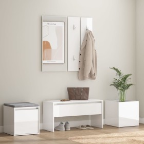 Glossy white plywood hall furniture set by vidaXL, Wardrobes - Ref: Foro24-3082068, Price: 155,53 €, Discount: %