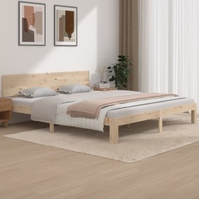 Estructura de cama madera maciza de pino 180x200 cm de vidaXL, Camas y somieres - Ref: Foro24-833121, Precio: 182,46 €, Descu...