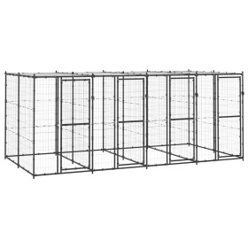 Outdoor steel kennel with roof 9.68 m² by vidaXL, Dog kennels and fences - Ref: Foro24-3082251, Price: 670,92 €, Discount: %