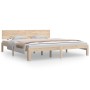 Solid pine wood bed frame 180x200 cm by vidaXL, Beds and slatted bases - Ref: Foro24-833121, Price: 182,46 €, Discount: %