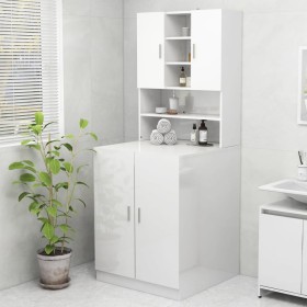 Glossy white washing machine cabinet by vidaXL, Accessories for washing machines and dryers - Ref: Foro24-3082014, Price: 207...