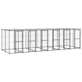 Outdoor steel kennel with roof 14.52 m² by vidaXL, Dog kennels and fences - Ref: Foro24-3082253, Price: 1,00 €, Discount: %