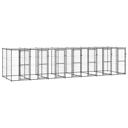 Outdoor steel kennel with roof 16.94 m² by vidaXL, Dog kennels and fences - Ref: Foro24-3082254, Price: 1,00 €, Discount: %