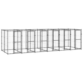 Steel outdoor kennel 14.52 m² by vidaXL, Dog kennels and fences - Ref: Foro24-3082264, Price: 874,16 €, Discount: %