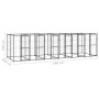 Steel outdoor kennel 14.52 m² by vidaXL, Dog kennels and fences - Ref: Foro24-3082264, Price: 872,99 €, Discount: %