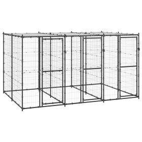 Outdoor steel dog kennel with a roof, 7.26 m² by vidaXL, Dog kennels and fences - Ref: Foro24-3082250, Price: 521,17 €, Disco...