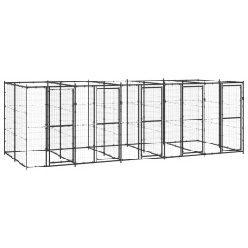 Steel outdoor kennel 12.1 m² by vidaXL, Dog kennels and fences - Ref: Foro24-3082263, Price: 749,16 €, Discount: %