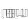 Steel outdoor kennel 12.1 m² by vidaXL, Dog kennels and fences - Ref: Foro24-3082263, Price: 747,27 €, Discount: %