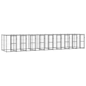 Outdoor steel kennel with roof 21.78 m² by vidaXL, Dog kennels and fences - Ref: Foro24-3082256, Price: 1,00 €, Discount: %