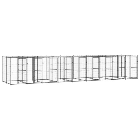 Outdoor steel kennel with roof 21.78 m² by vidaXL, Dog kennels and fences - Ref: Foro24-3082256, Price: 1,00 €, Discount: %