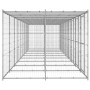 Outdoor galvanized steel dog kennel with a roof, 21.78 m² by vidaXL, Dog kennels and fences - Ref: Foro24-3082278, Price: 1,0...