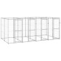 Outdoor galvanized steel dog kennel 9.68 m² by vidaXL, Dog kennels and fences - Ref: Foro24-3082284, Price: 573,10 €, Discoun...