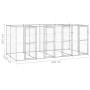 Outdoor galvanized steel dog kennel 9.68 m² by vidaXL, Dog kennels and fences - Ref: Foro24-3082284, Price: 573,10 €, Discoun...