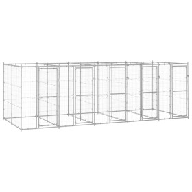 Galvanized steel outdoor kennel 12.1 m² by vidaXL, Dog kennels and fences - Ref: Foro24-3082285, Price: 749,99 €, Discount: %