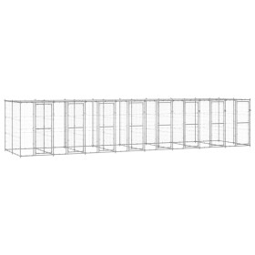 Galvanized steel outdoor kennel with roof 19.36 m² by vidaXL, Dog kennels and fences - Ref: Foro24-3082277, Price: 1,00 €, Di...