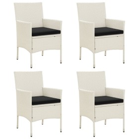 Garden chairs, set of 4 with white synthetic rattan cushions. by vidaXL, Garden chairs - Ref: Foro24-316691, Price: 245,61 €,...