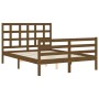 Estructura de cama matrimonio con cabecero madera marrón miel de vidaXL, Camas y somieres - Ref: Foro24-3193959, Precio: 150,...