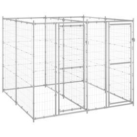 Galvanized steel outdoor kennel 4.84 m² by vidaXL, Dog kennels and fences - Ref: Foro24-3082282, Price: 322,78 €, Discount: %