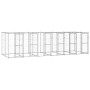 Galvanized steel outdoor kennel with roof 14.52 m² by vidaXL, Dog kennels and fences - Ref: Foro24-3082275, Price: 961,99 €, ...