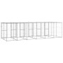 Galvanized steel outdoor kennel with roof 14.52 m² by vidaXL, Dog kennels and fences - Ref: Foro24-3082275, Price: 961,99 €, ...