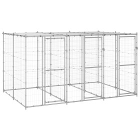 Outdoor steel kennel with roof 7.26 m² by vidaXL, Dog kennels and fences - Ref: Foro24-3082272, Price: 490,21 €, Discount: %